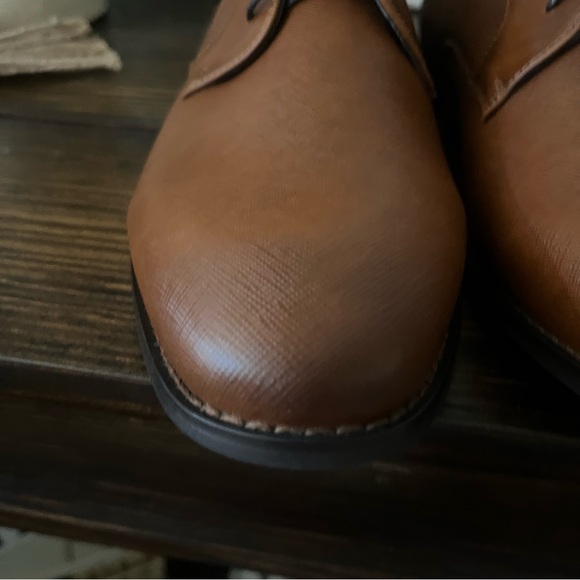New Steven Madden men’s Fenyx Cognac dress shoes lace-up heel height 11 brown - Picture 11 of 15